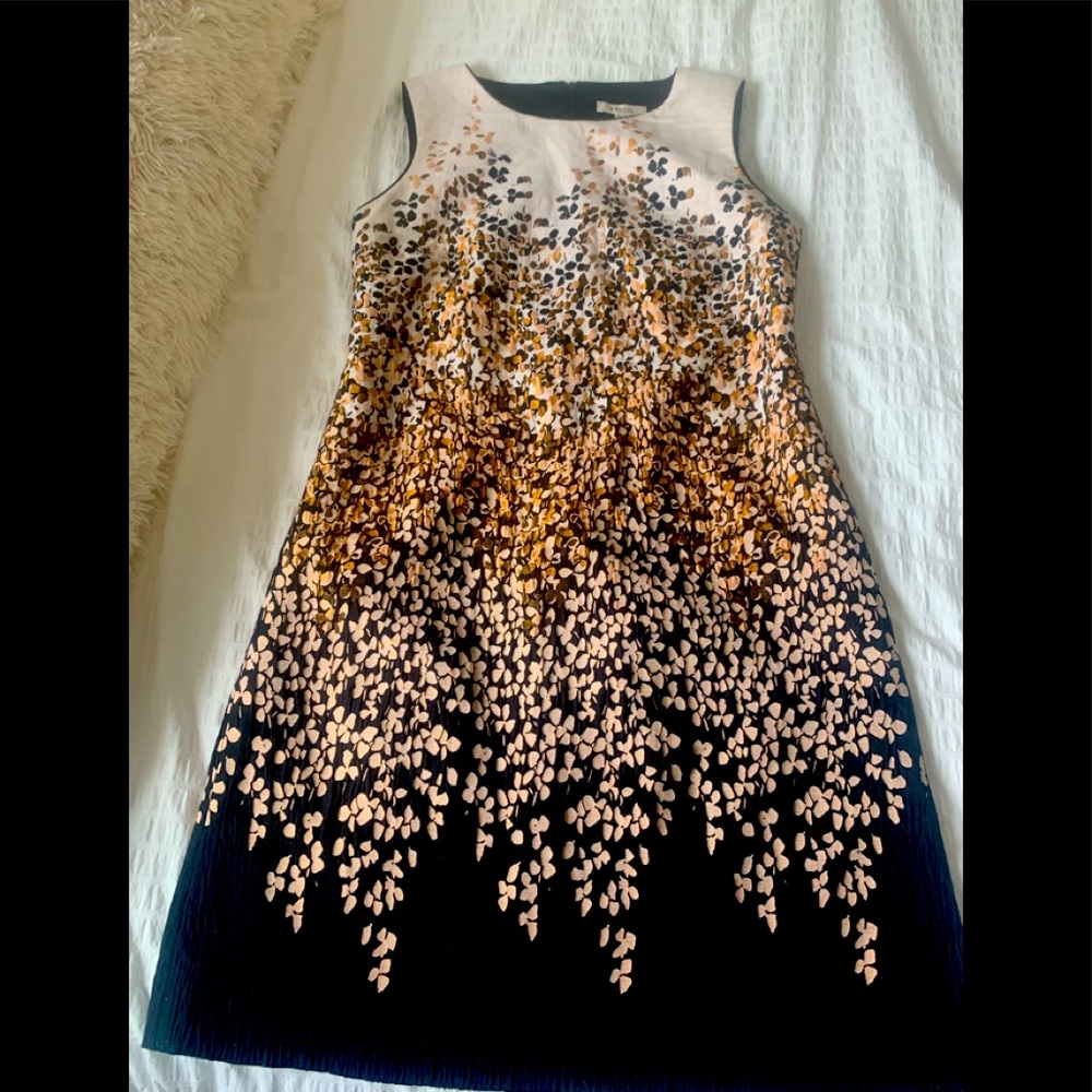 Précis Elegant Dress (Tan, Black & Gold) Size 8